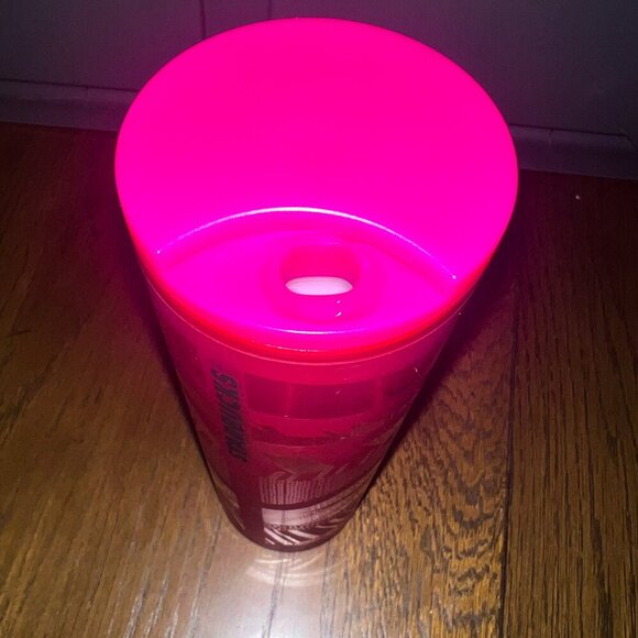 Starbucks 2021 Holiday Hot Pink Ribbon Cold Cup Tumbler 16oz - Picture 4 of 6